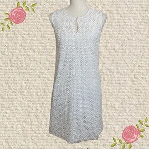 Cynthia Rowley White Eyelet Sleeveless Shift Dress